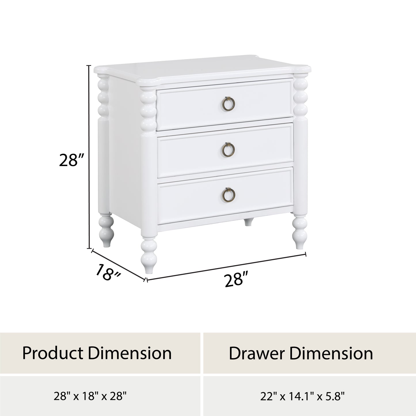 Roundhill Furniture Avellune Bedroom Collection: Poster Bed with 3 Interchangeable Post Heights, White Finish