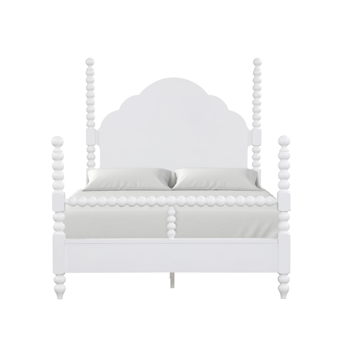 Roundhill Furniture Avellune Bedroom Collection: Poster Bed with 3 Interchangeable Post Heights, White Finish