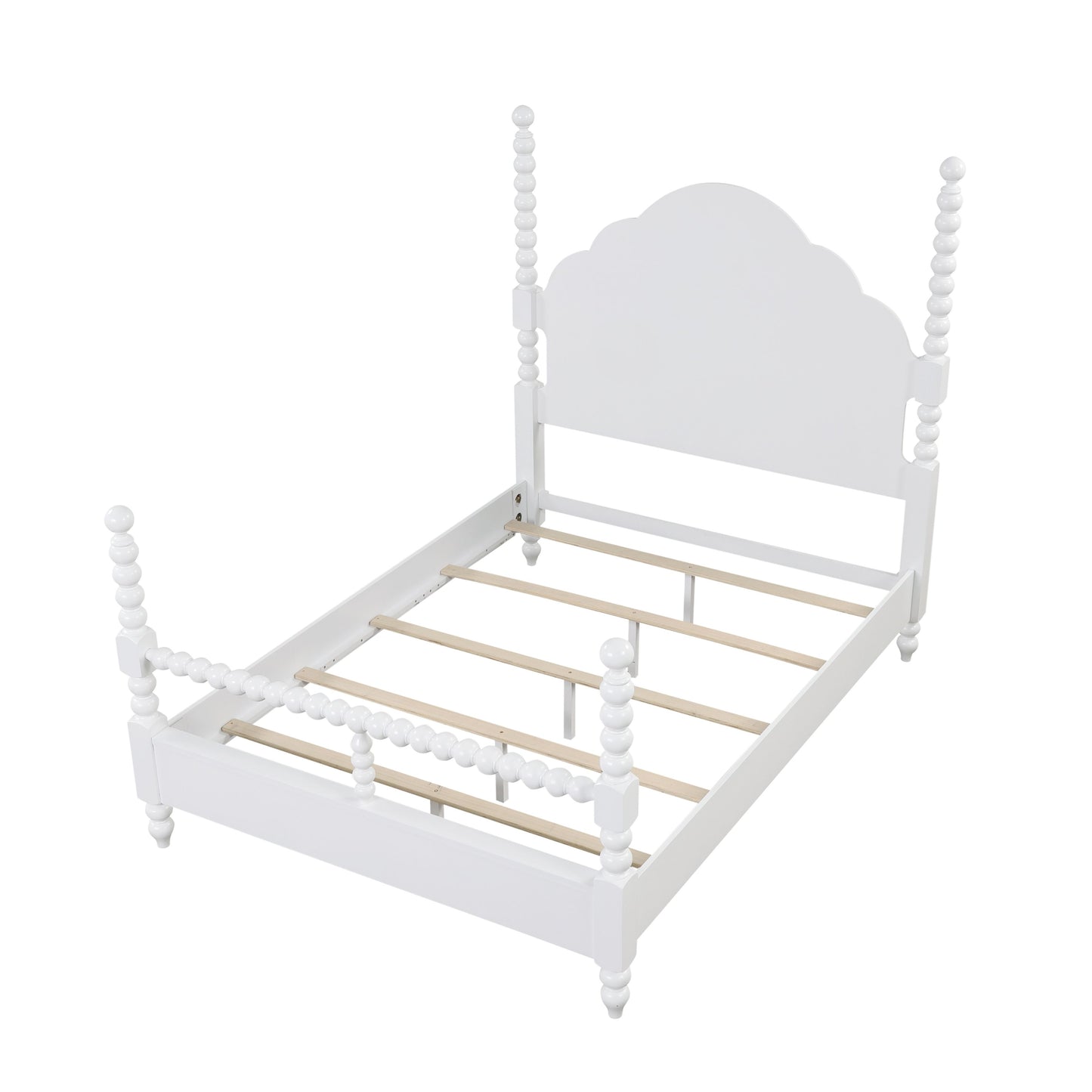 Roundhill Furniture Avellune Bedroom Collection: Poster Bed with 3 Interchangeable Post Heights, White Finish