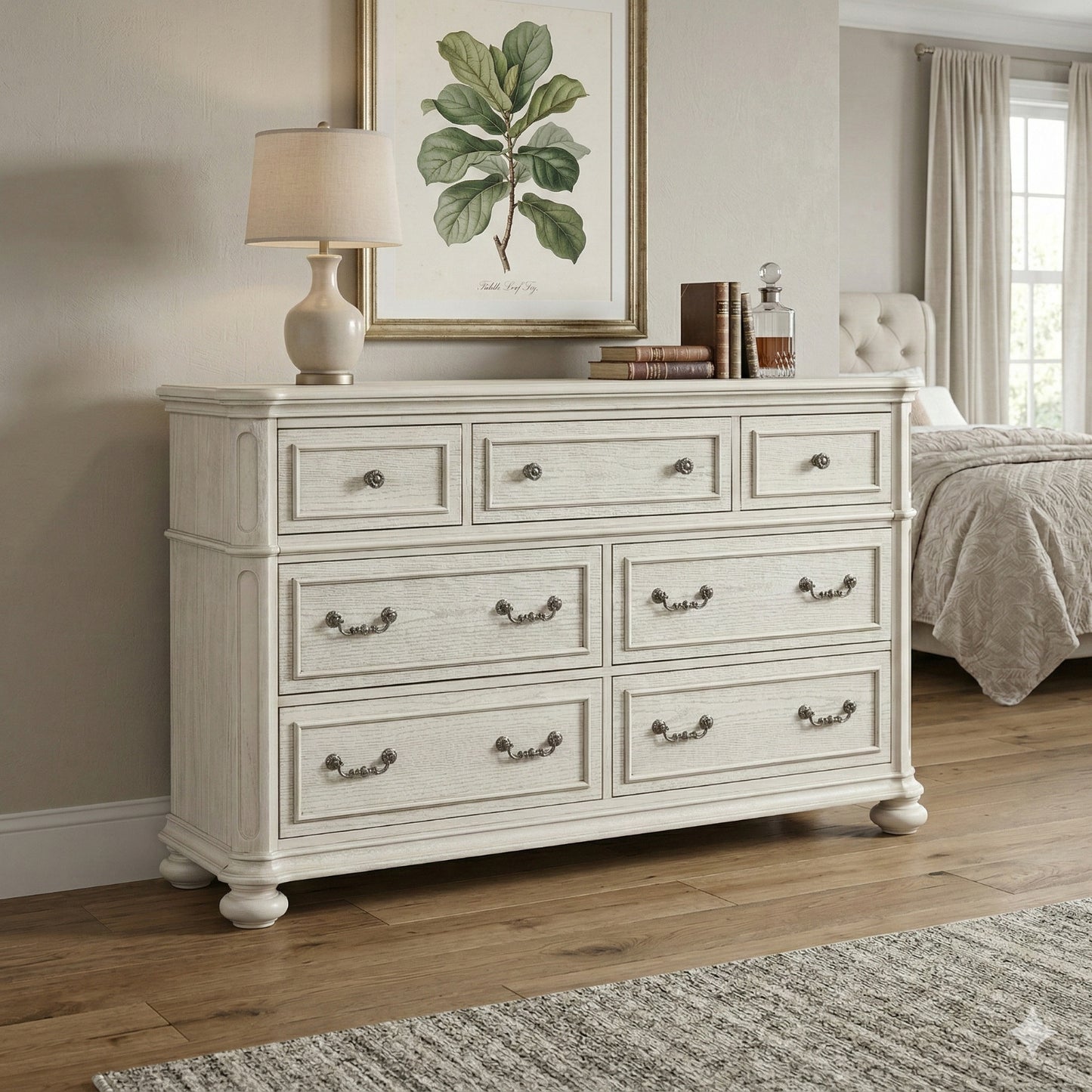 Roundhill Furniture Nelson French Traditional Bedroom Collection, Antique White