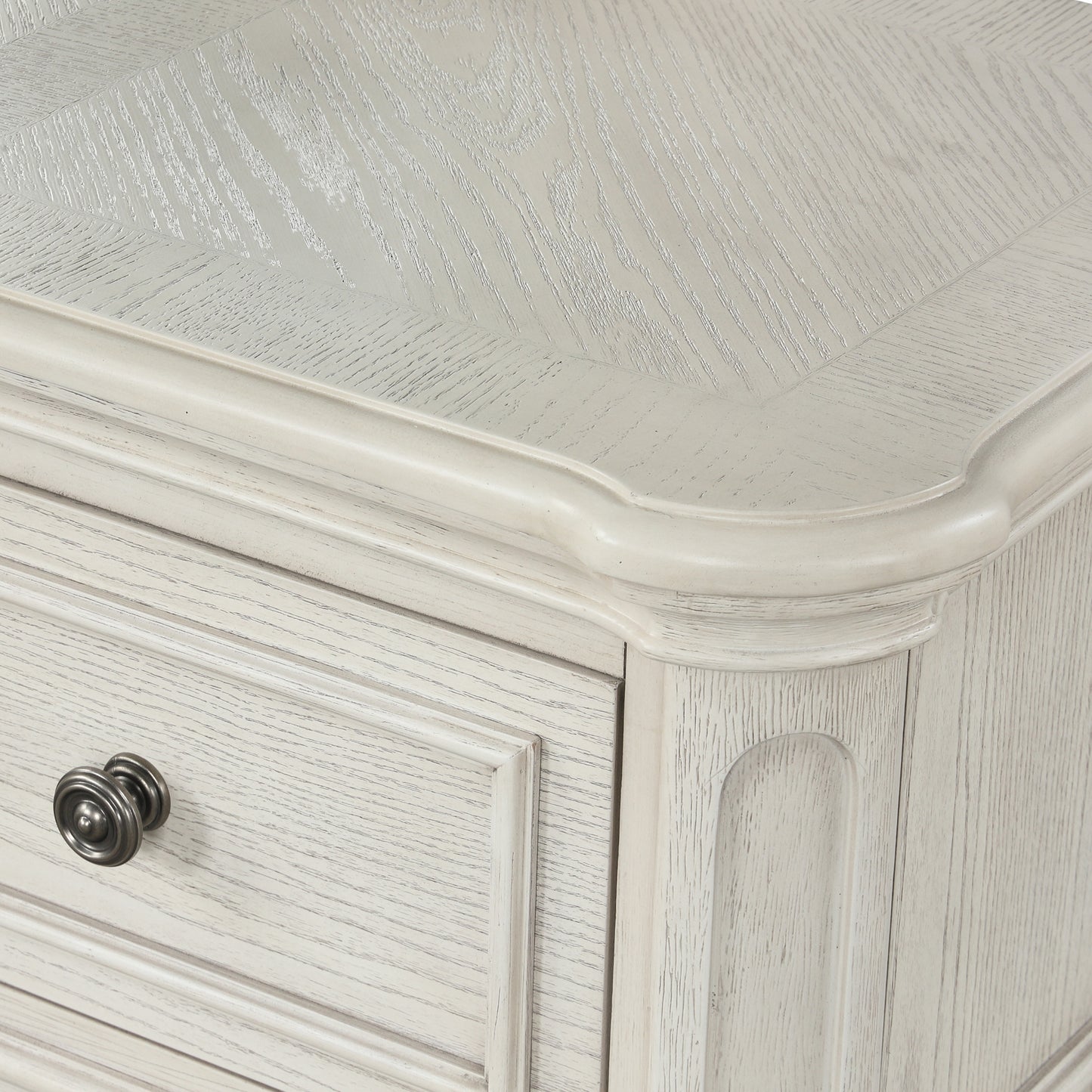 Roundhill Furniture Nelson 7-Drawer Bedroom Dresser, Antique White