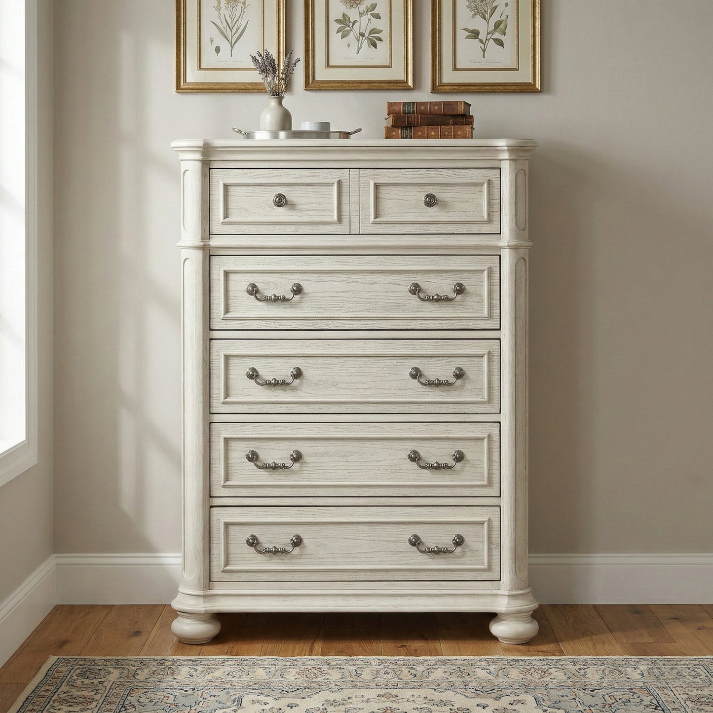 Roundhill Furniture Nelson French Traditional Bedroom Collection, Antique White