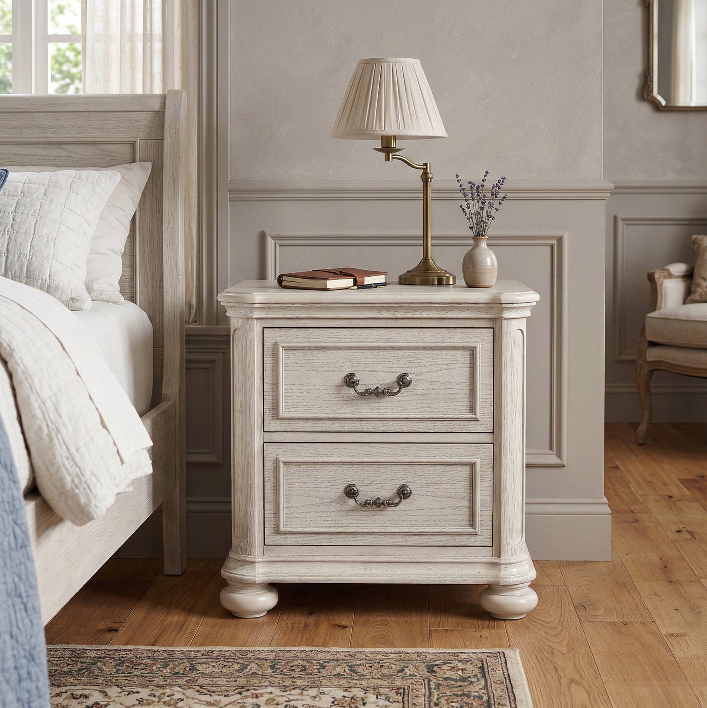 Roundhill Furniture Nelson French Traditional Bedroom Collection, Antique White