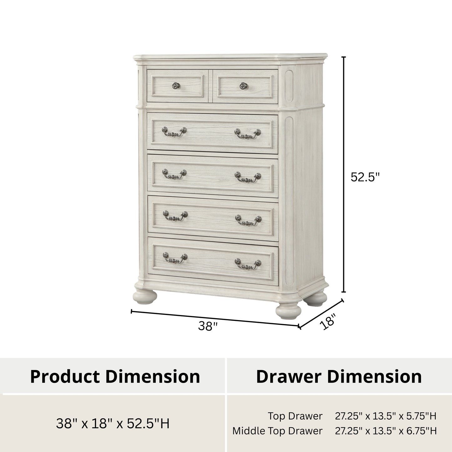 Roundhill Furniture Nelson French Traditional Bedroom Collection, Antique White