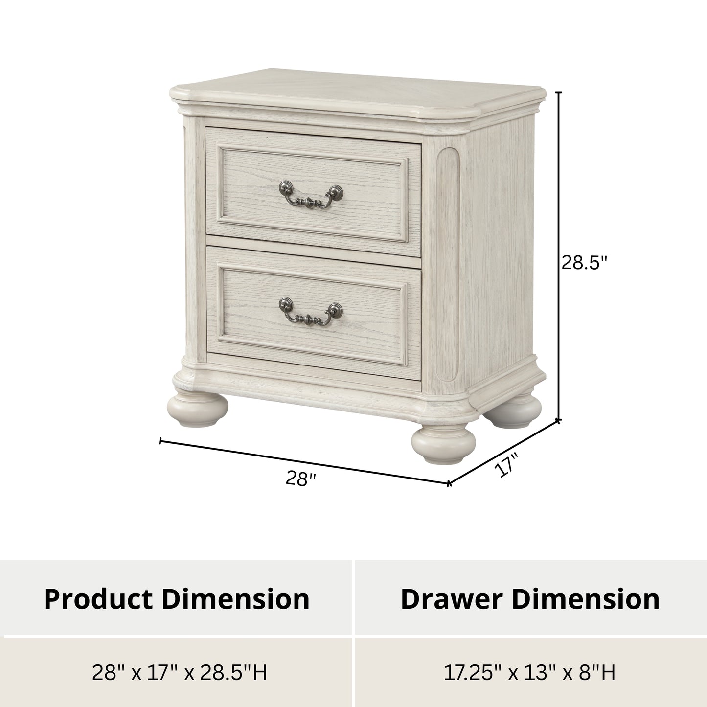 Roundhill Furniture Nelson French Traditional Bedroom Collection, Antique White