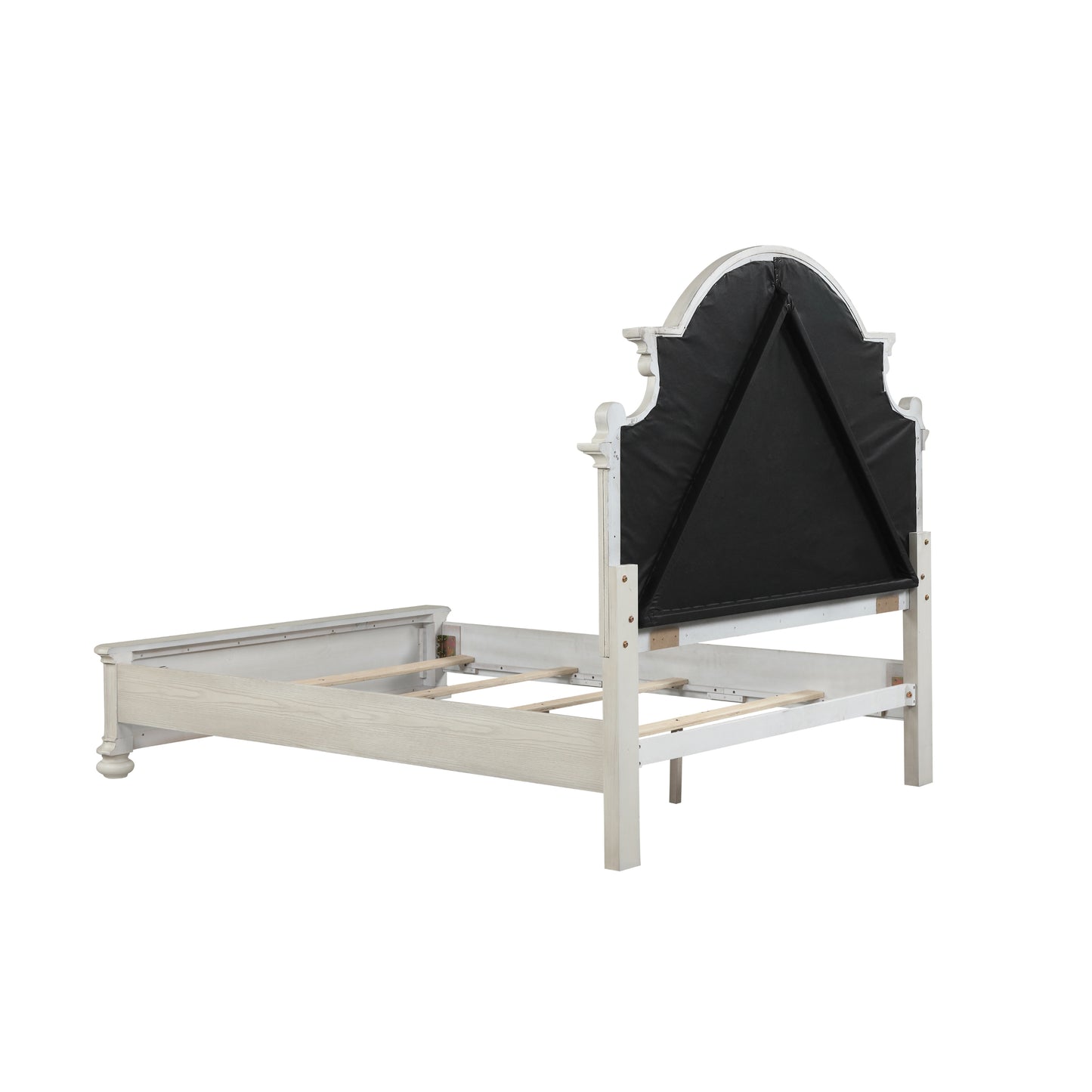 Roundhill Furniture Nelson French Traditional Tufted Upholstery Bed, Antique White