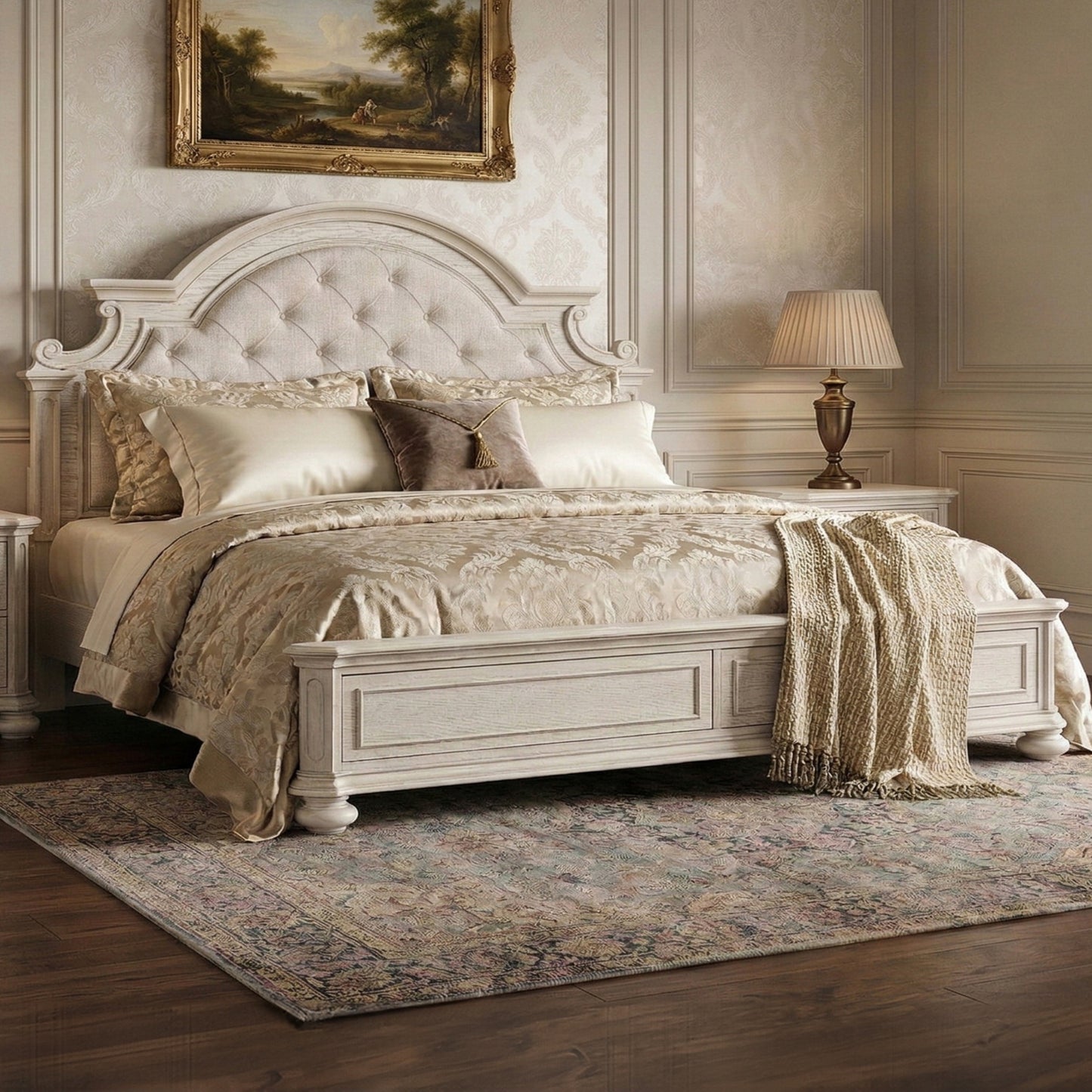 Roundhill Furniture Nelson French Traditional Bedroom Collection, Antique White