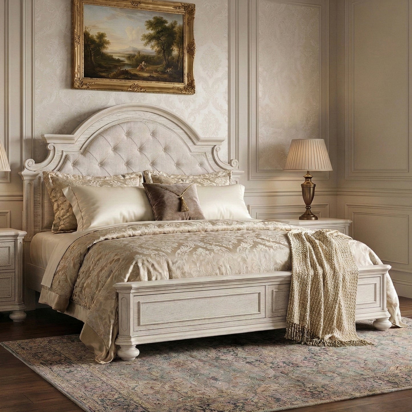 Roundhill Furniture Nelson French Traditional Bedroom Collection, Antique White