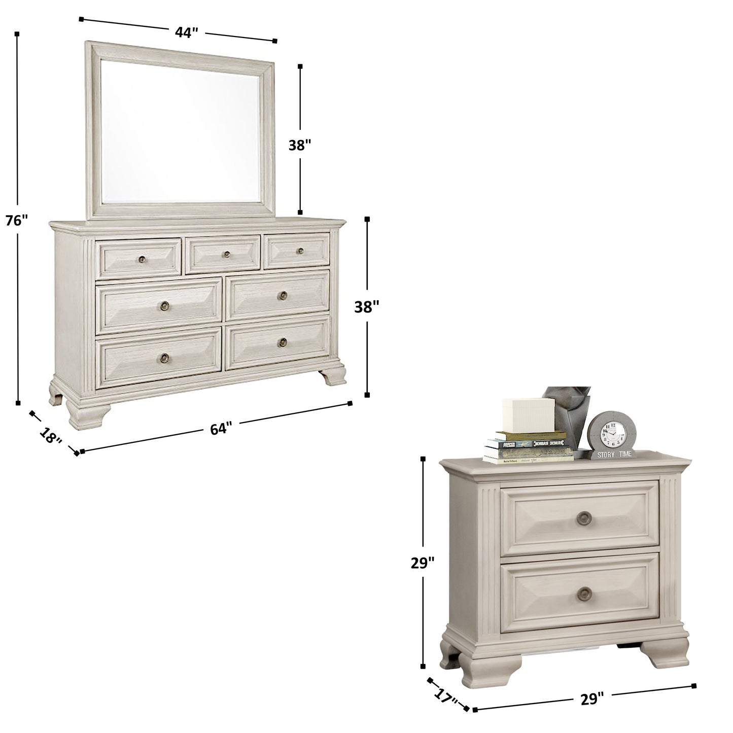 Renova Distressed Parchment Wood Bedroom Collection
