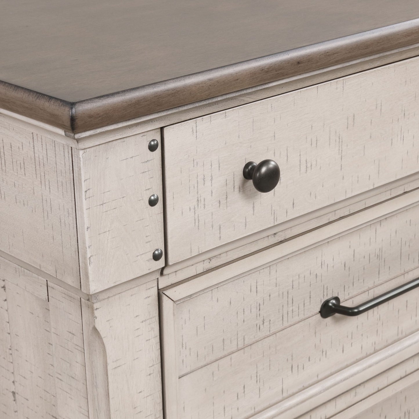 Walcott 5-Drawer Bedroom Chest, Weathered Dusty-taupe Finish