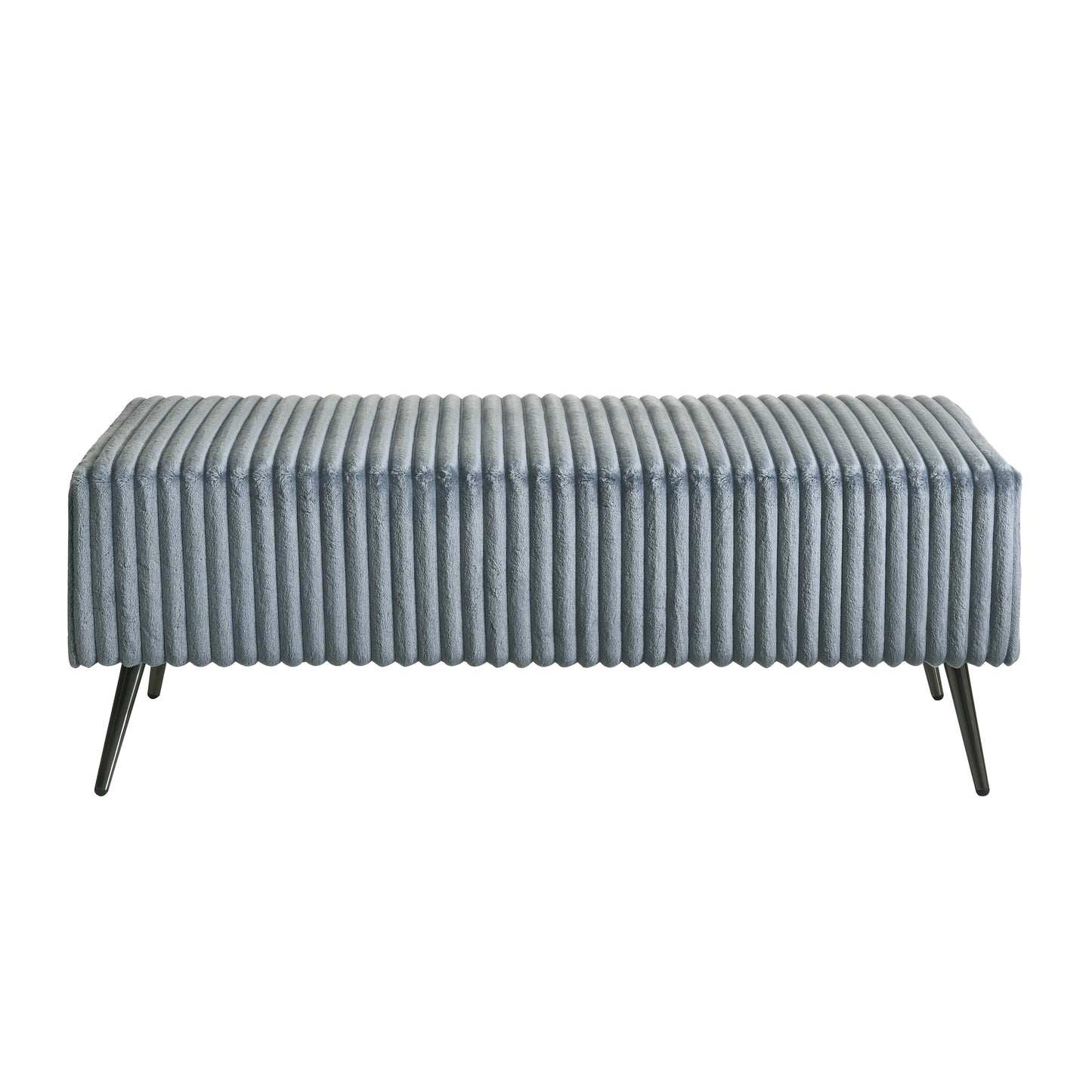 Roundhill Furniture Mavela Wide Wale Corduroy Upholstery Bench, Blue