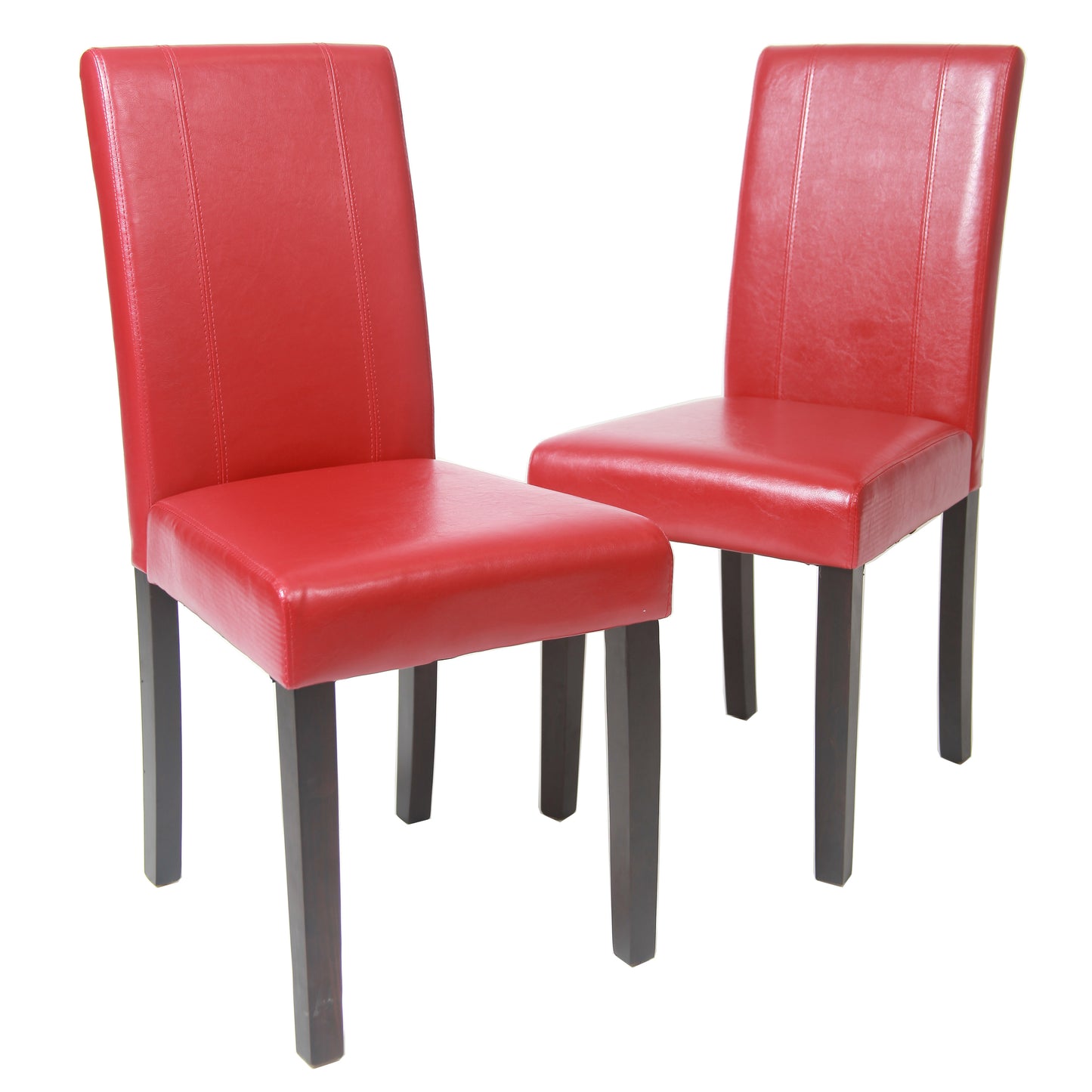 Urban Style Solid Wood Leatherette Padded Parson Chair - Set of 2