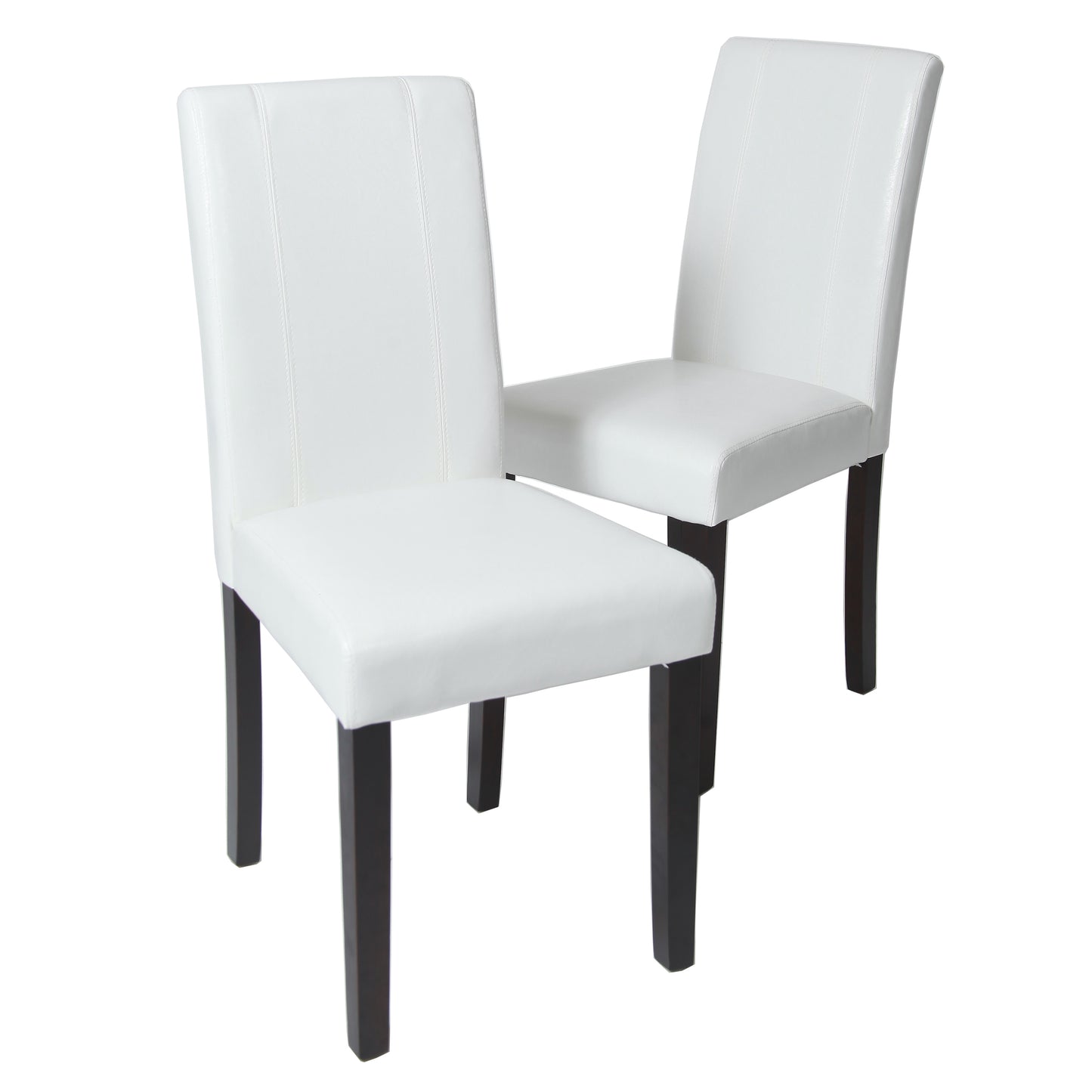 Urban Style Solid Wood Leatherette Padded Parson Chair - Set of 2