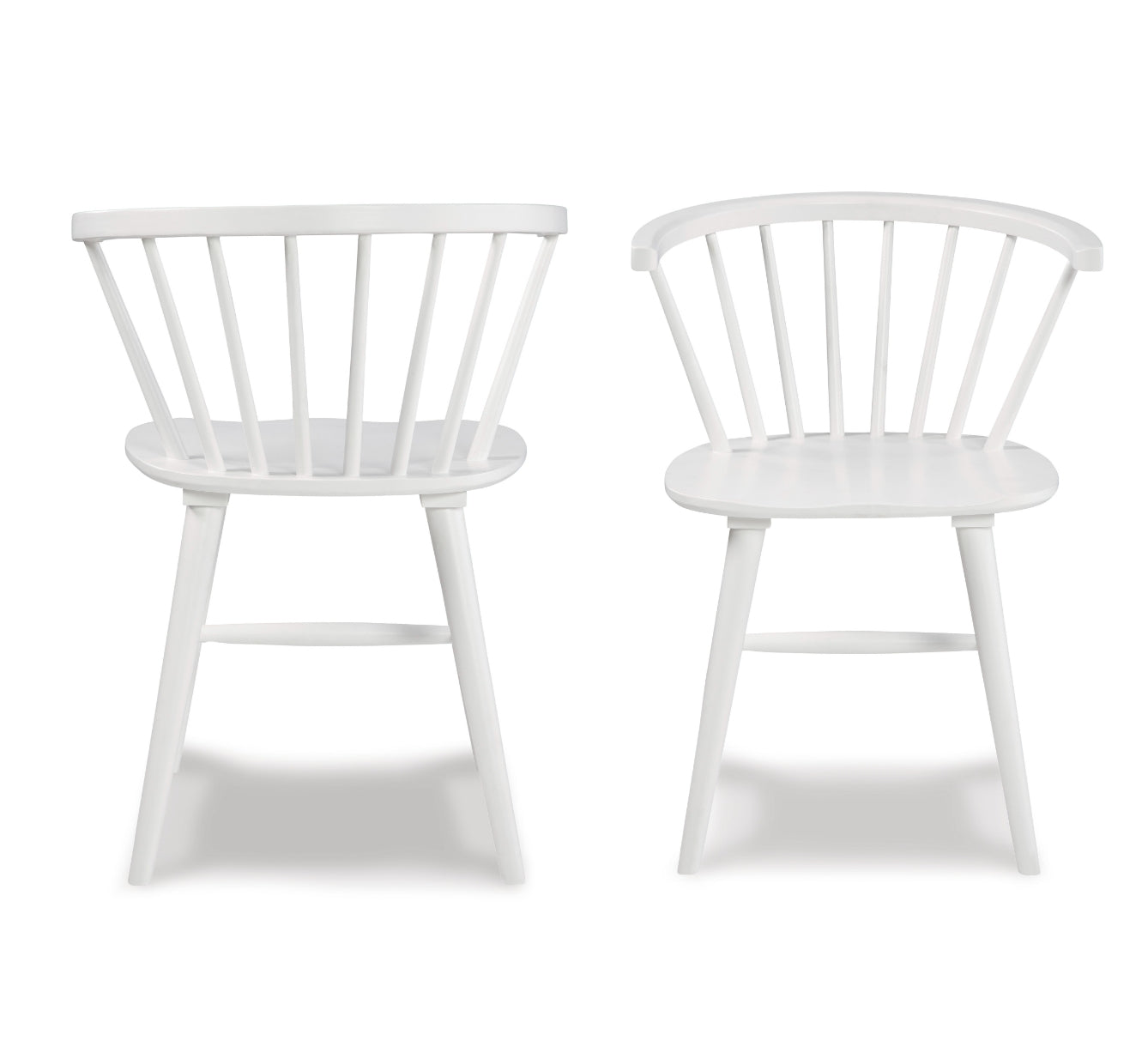 Alwynn Contemporary Wooden Spindle Back Dining Chairs, Set of 2, White