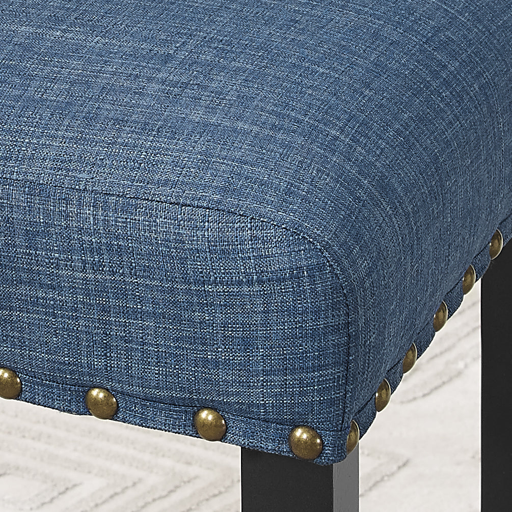 Roundhill Furniture Biony Fabric Dining Chairs with Nailhead Trim, Set of 2