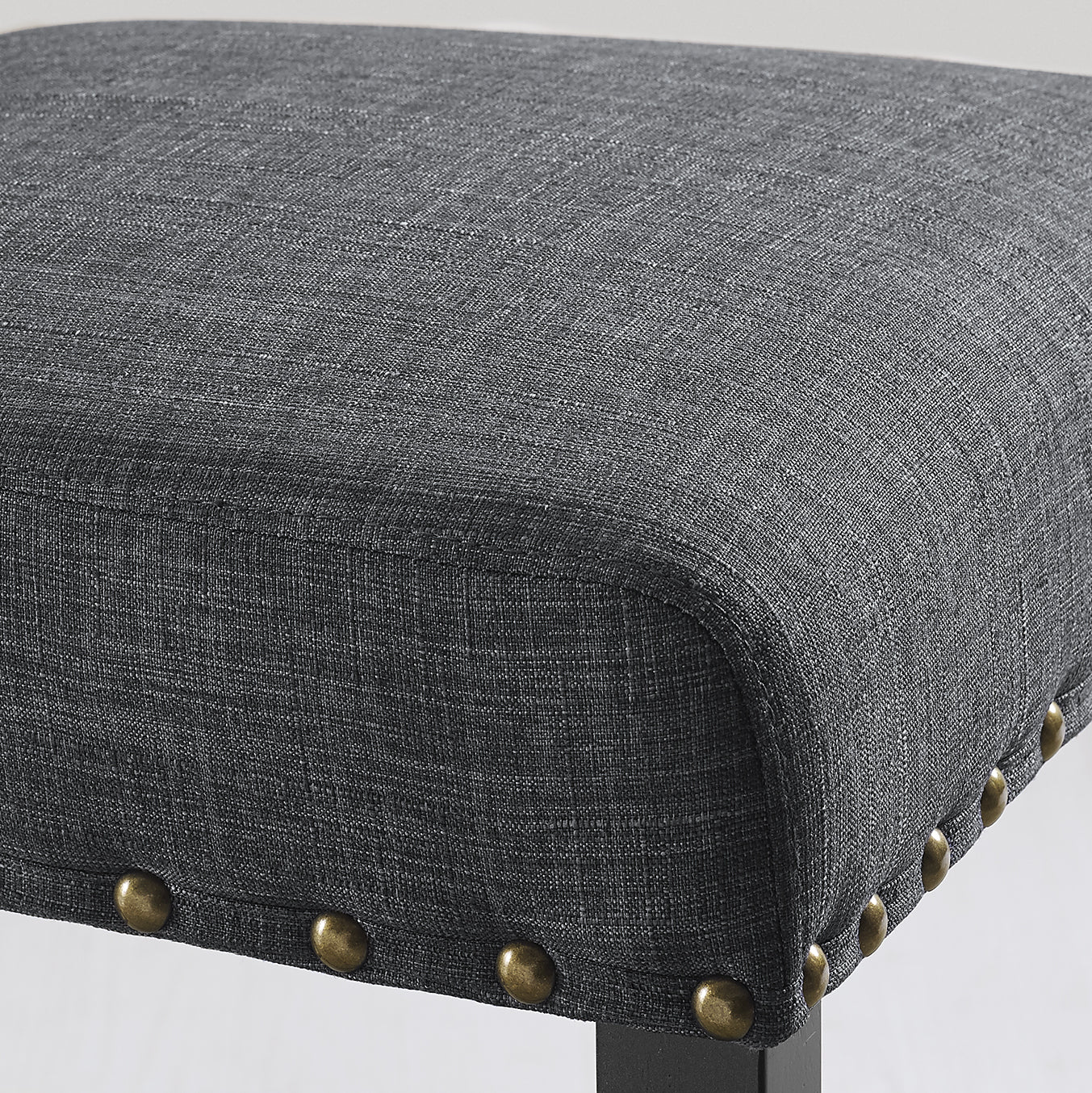 Roundhill Furniture Biony Fabric Dining Chairs with Nailhead Trim, Set of 2