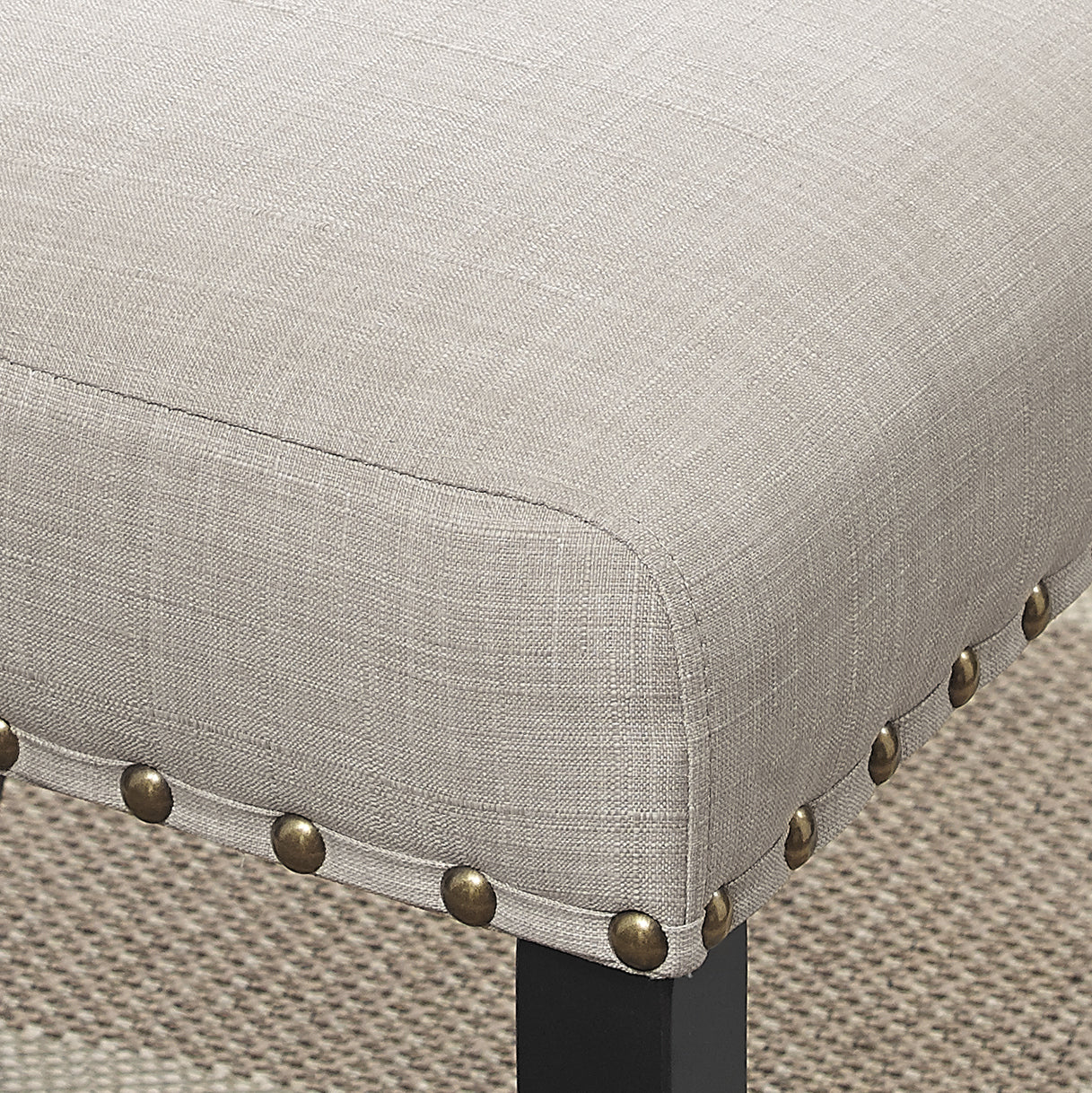 Roundhill Furniture Biony Fabric Dining Chairs with Nailhead Trim, Set of 2