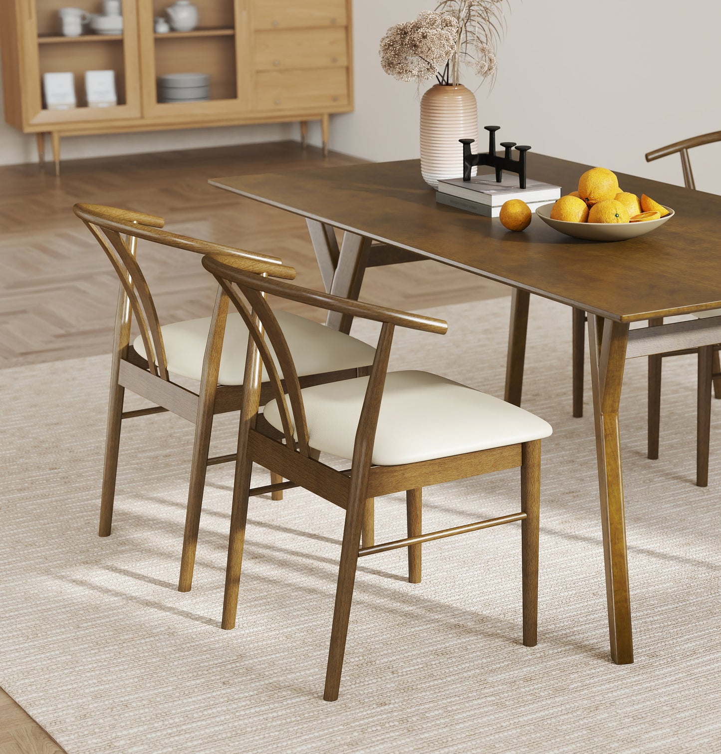 Roundhill Furniture Lavin Wishbone Dining Chairs, Set of 2