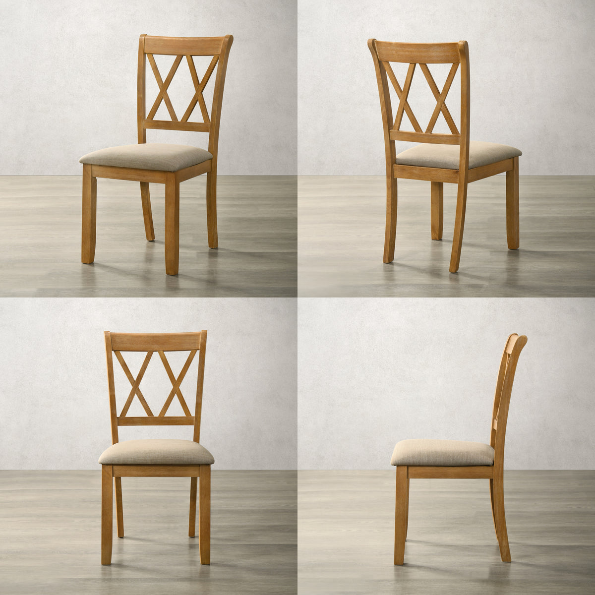Havre 5-Piece Dining Set, Pedestal Round Table with 4 Stylish Chairs
