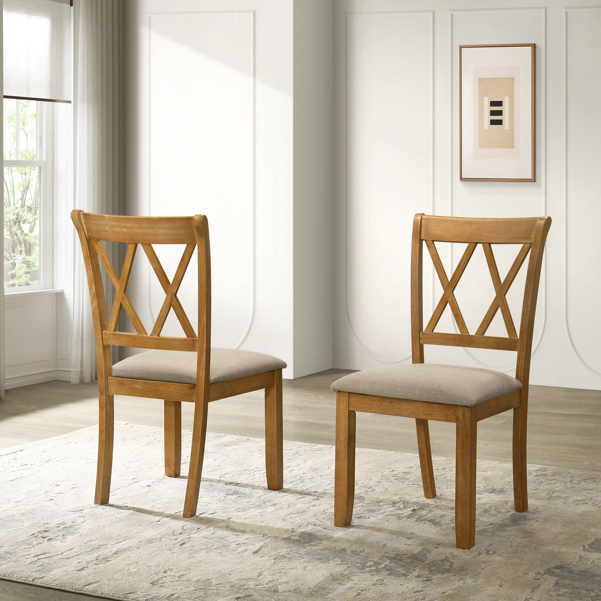 Havre 5-Piece Dining Set, Pedestal Round Table with 4 Stylish Chairs