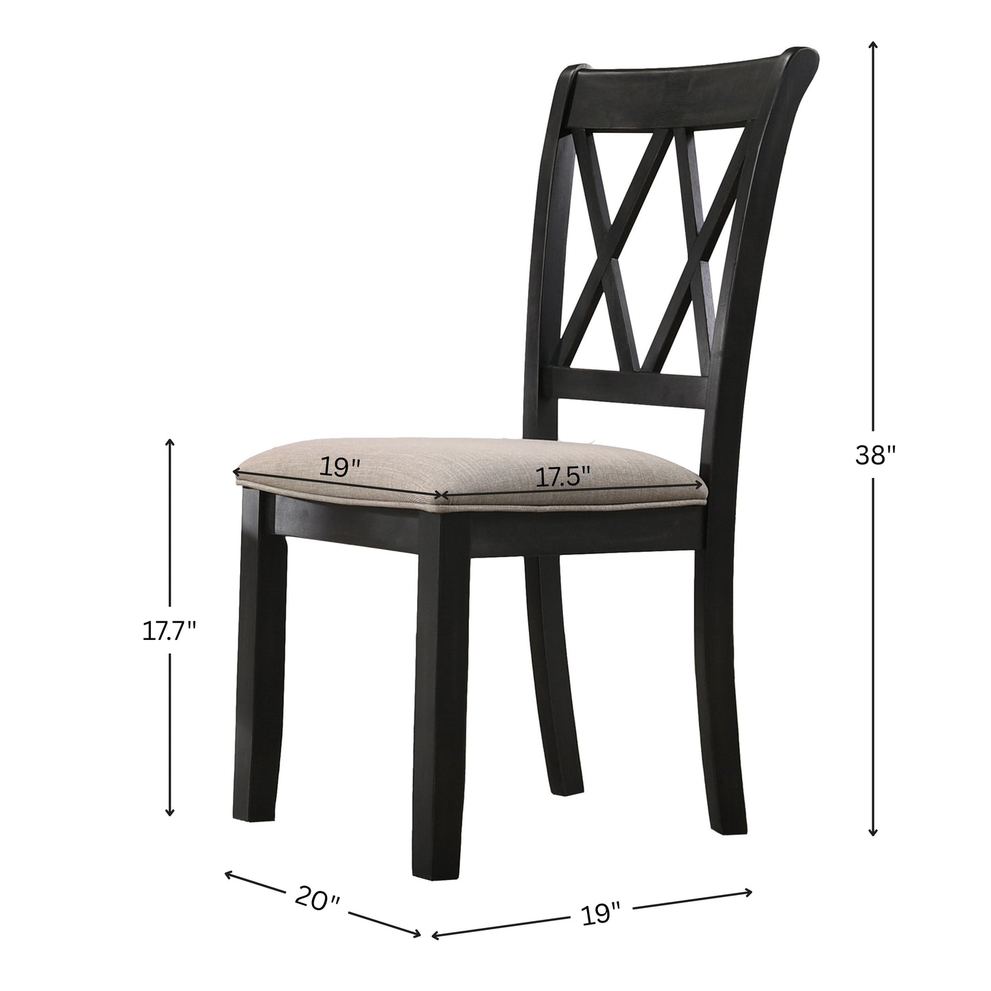 Windvale Upholstered Cross-back Dining Chair, Set of 2