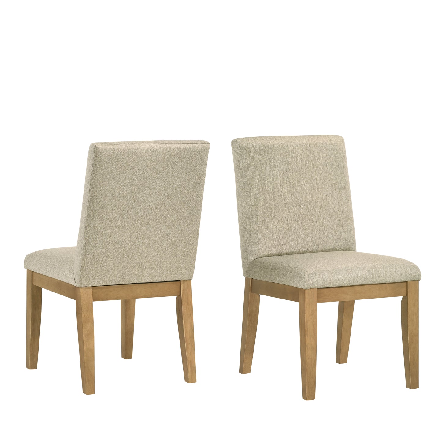 Roundhill Furniture Rocco Contemporary Solid Wood Dining Chairs, Set of 2, Beige