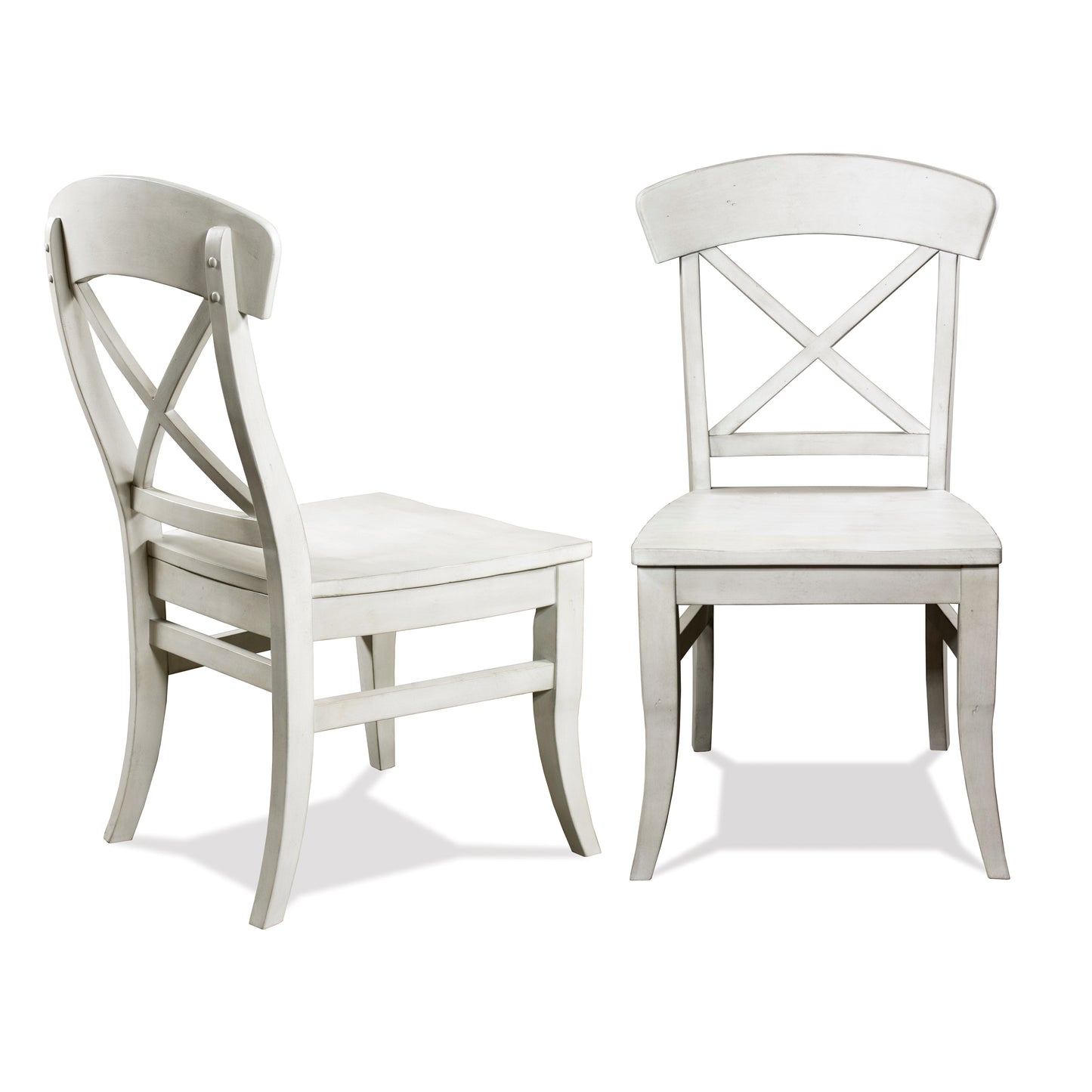 Roundhill Furniture Harola Cross-back Dining Side Chairs in Set of 2, Smoky White Finish