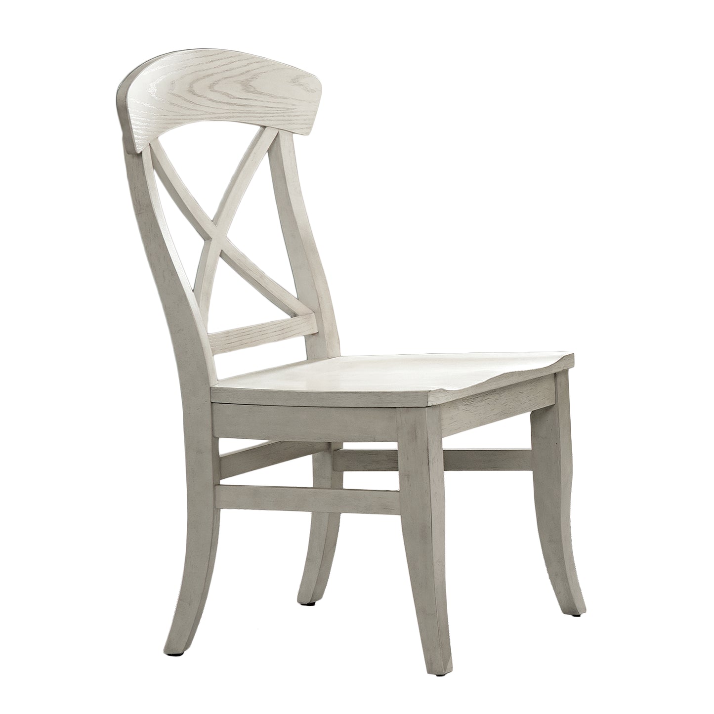 Roundhill Furniture Harola Cross-back Dining Side Chairs in Set of 2, Smoky White Finish