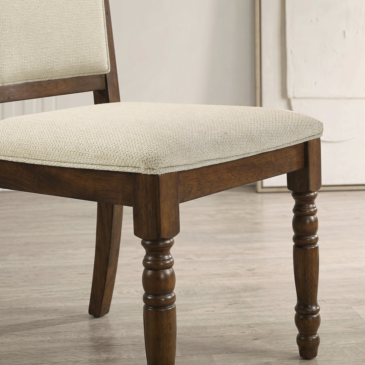 Roundhill Furniture Iris Turned Leg Wood Dining Chair, Set of 2