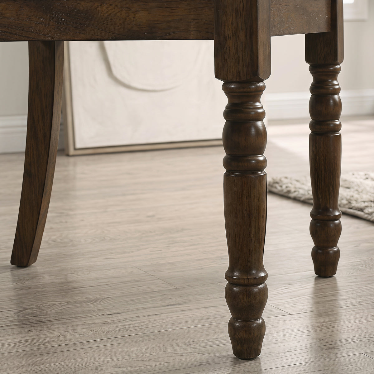 Roundhill Furniture Iris Turned Leg Wood Dining Chair, Set of 2