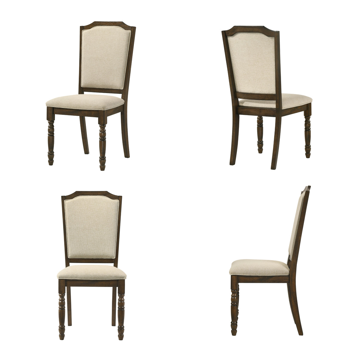 Roundhill Furniture Iris Turned Leg Wood Dining Chair, Set of 2