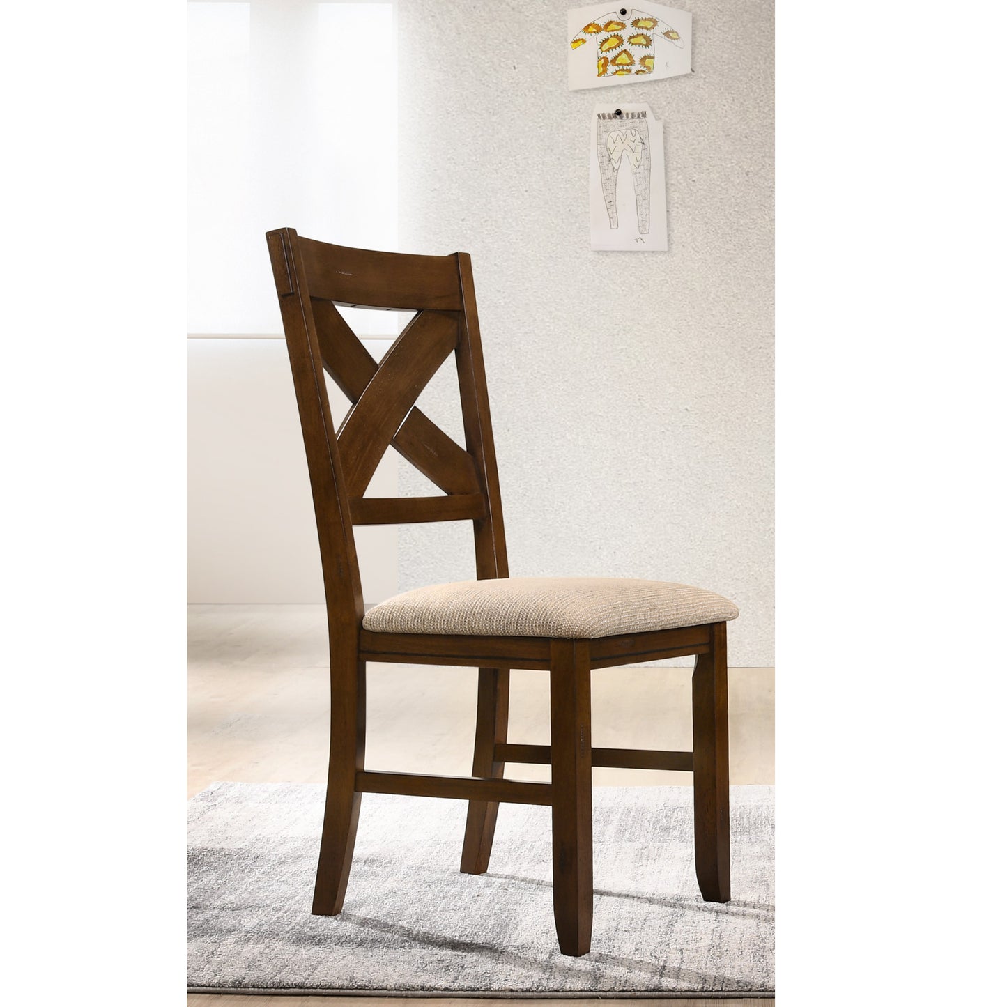 Karven Solid Wood Dining Chairs, Set of 2