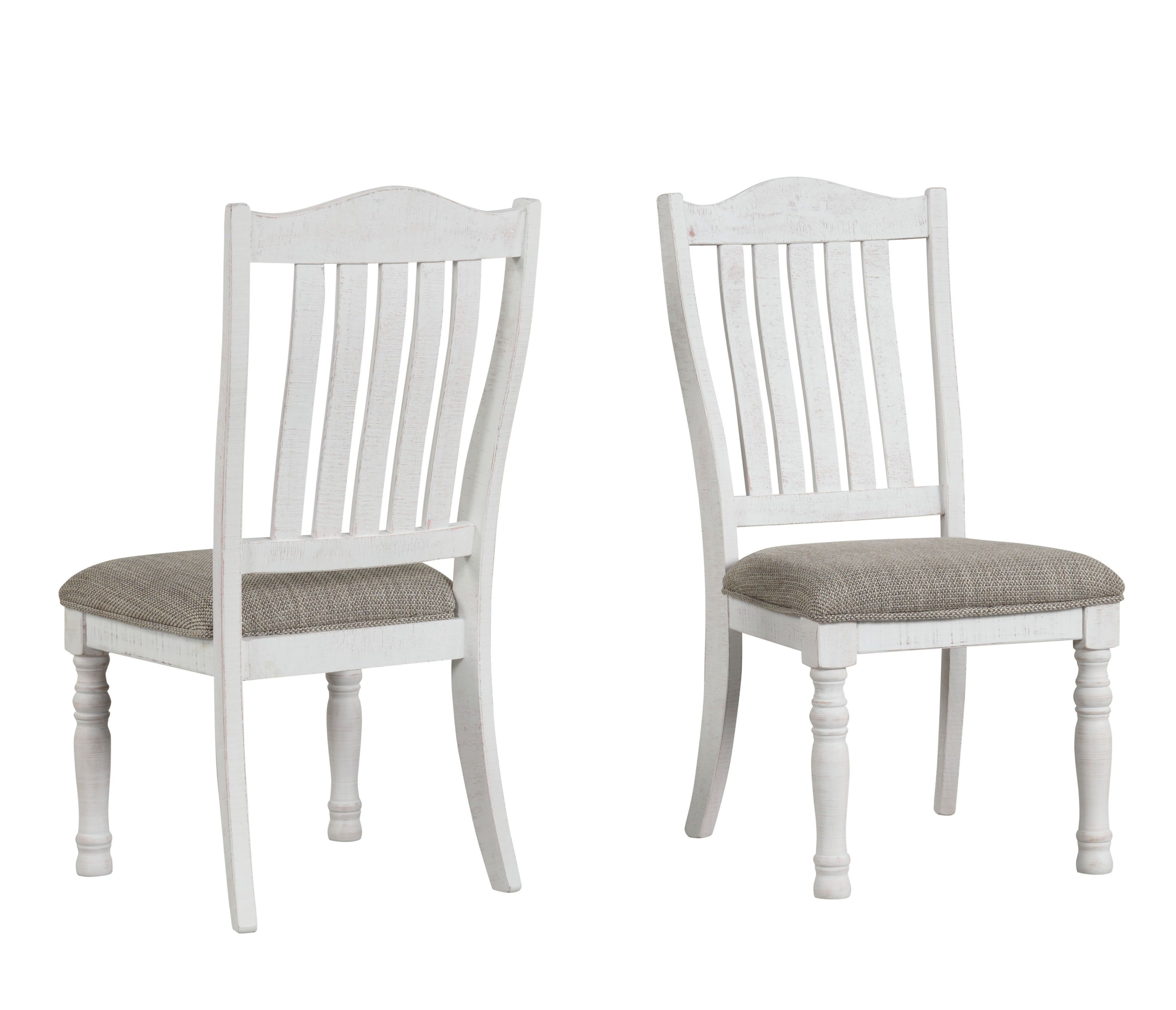 Ebret Farmhouse Two tone Distressed Wood Dining Chairs Set of 2 Brow Roundhill Furniture