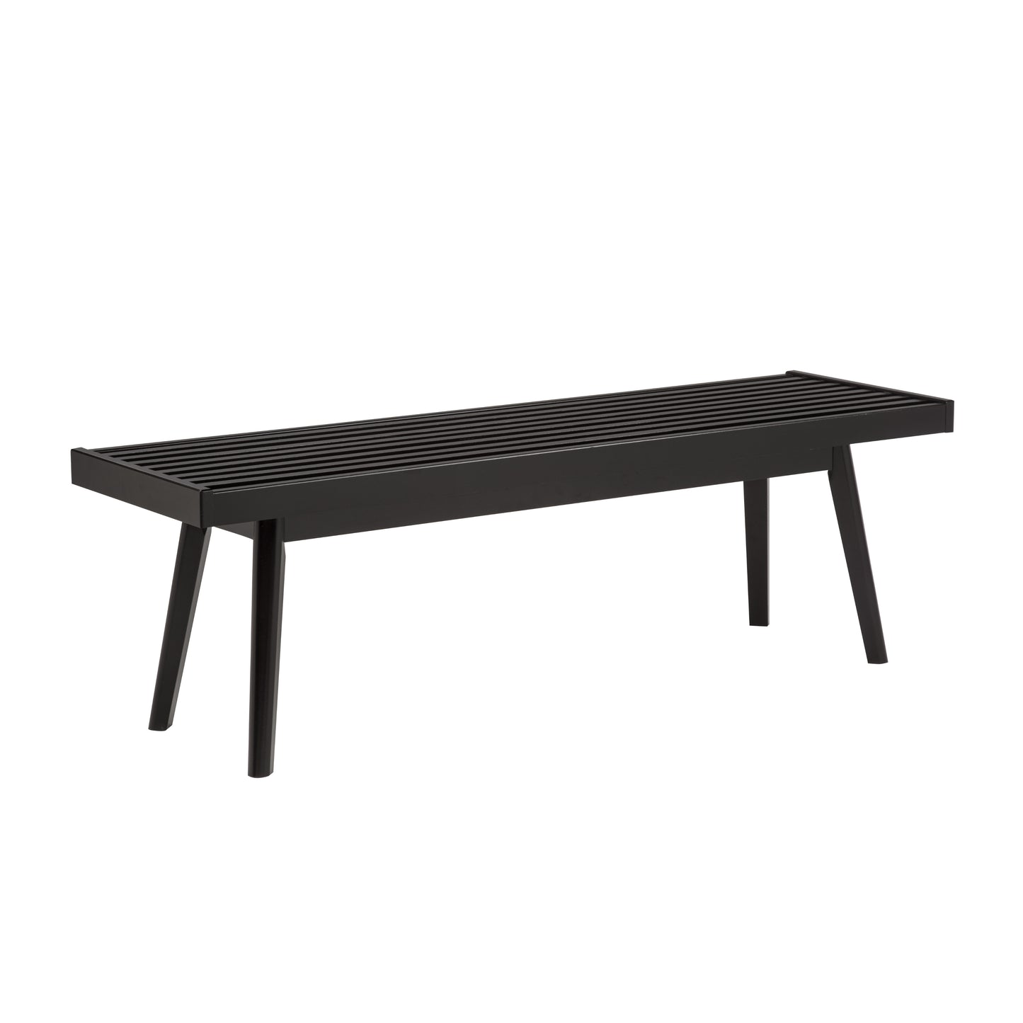 Roundhill Furniture Larwich Solid Wood Slatted Bench, 56.30-Inch Long