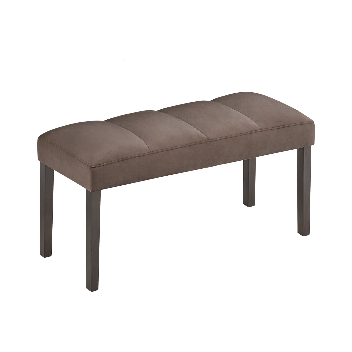 Roundhill Furniture Strata Velvet Upholstered Dining Bench, Chocolate