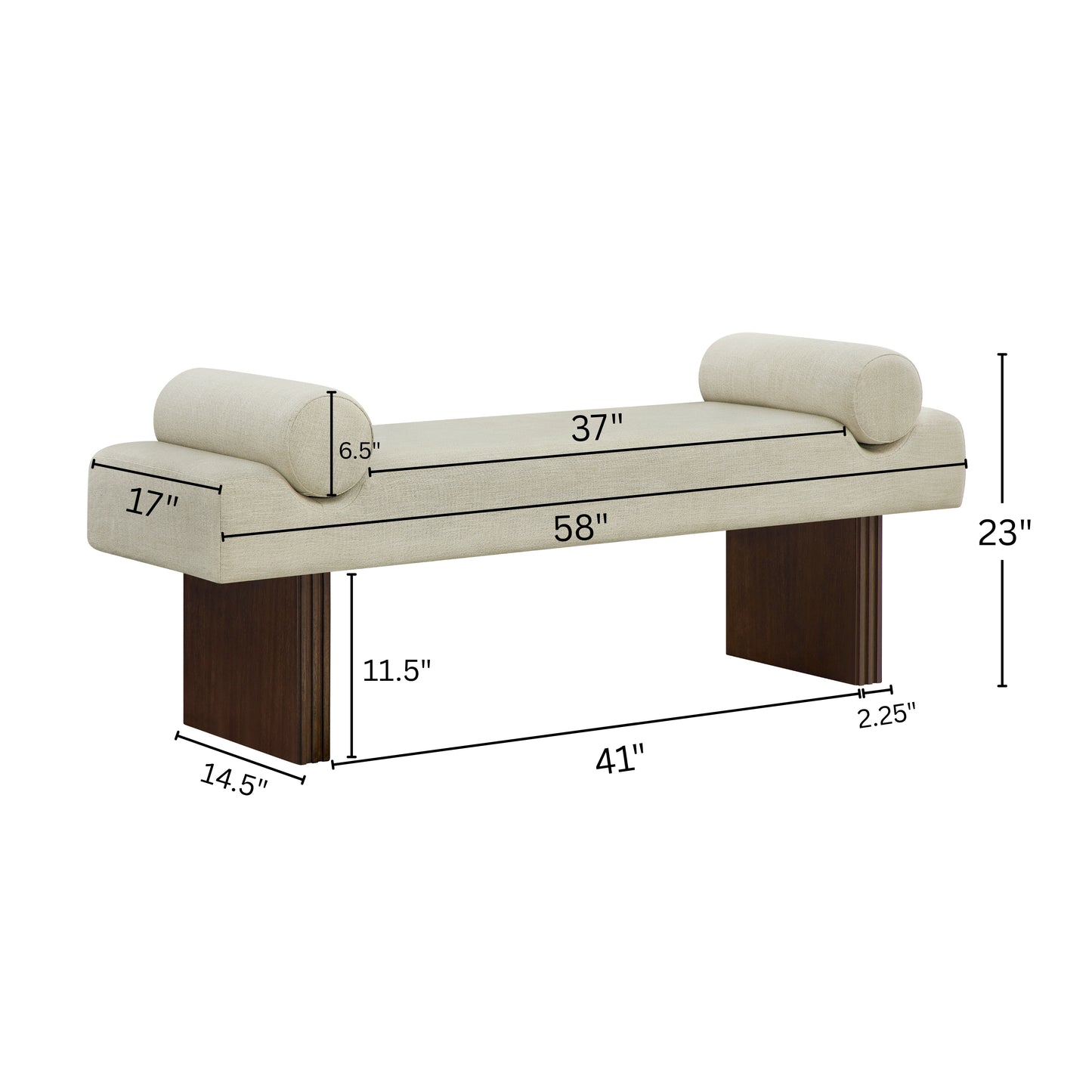 Roundhill Furniture Brooke Contemporary Upholstered Bench