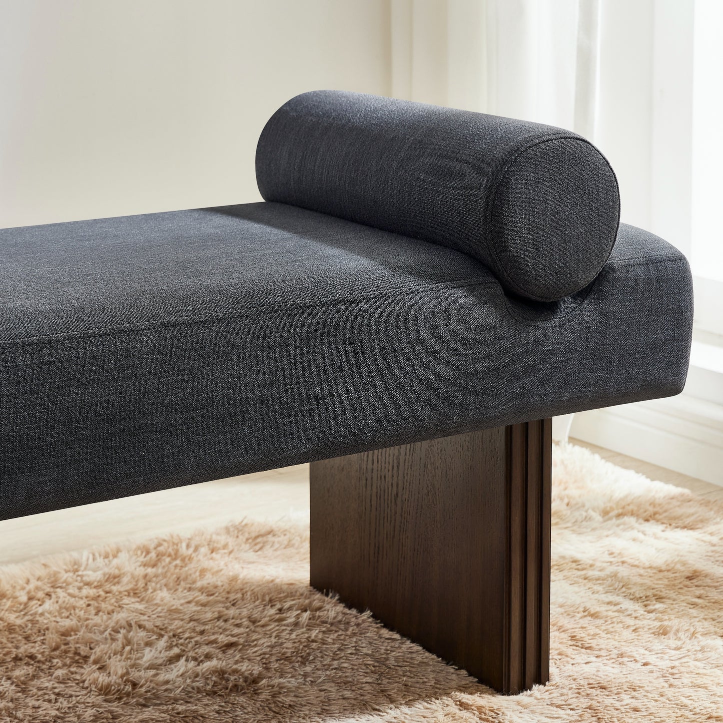 Roundhill Furniture Brooke Contemporary Upholstered Bench