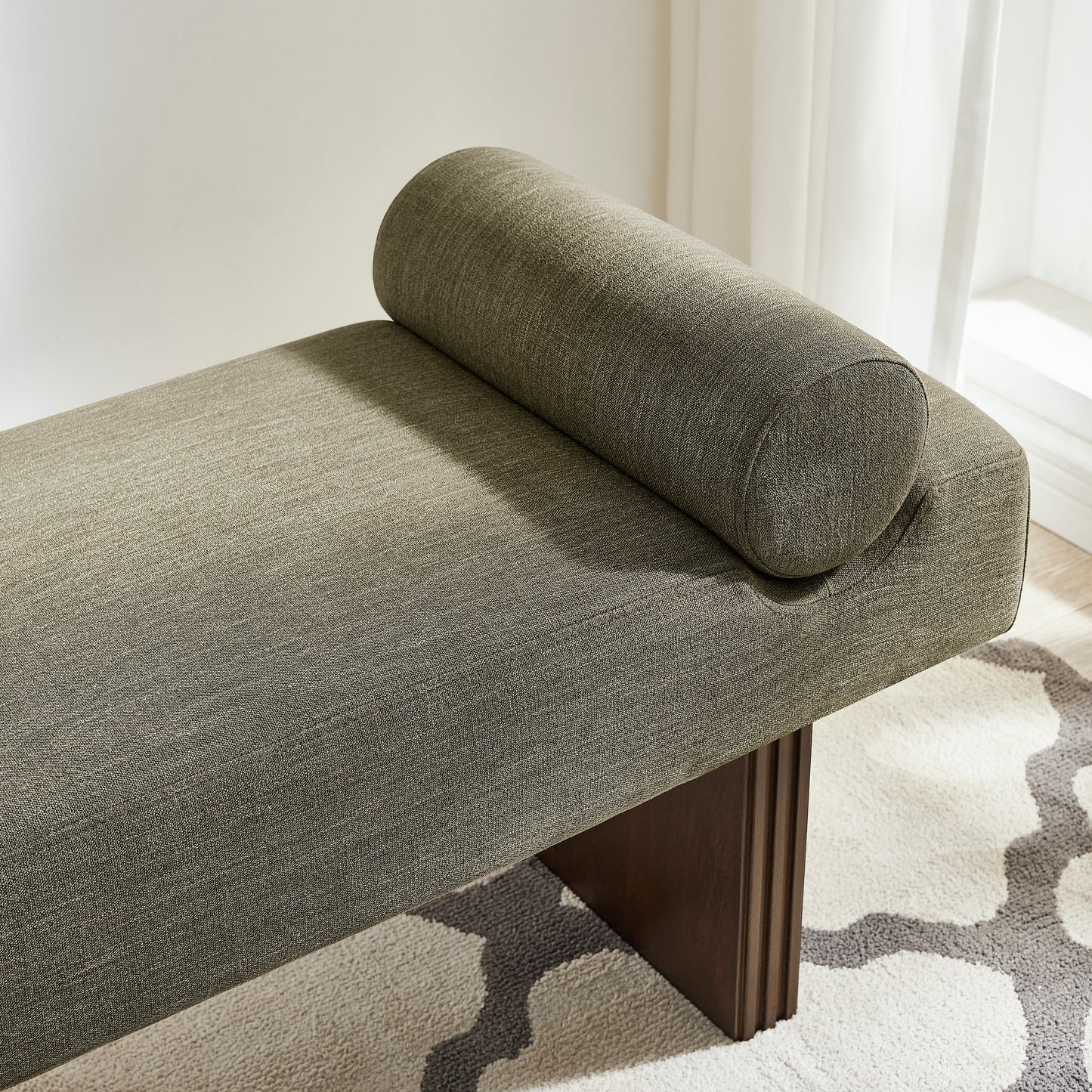 Roundhill Furniture Brooke Contemporary Upholstered Bench