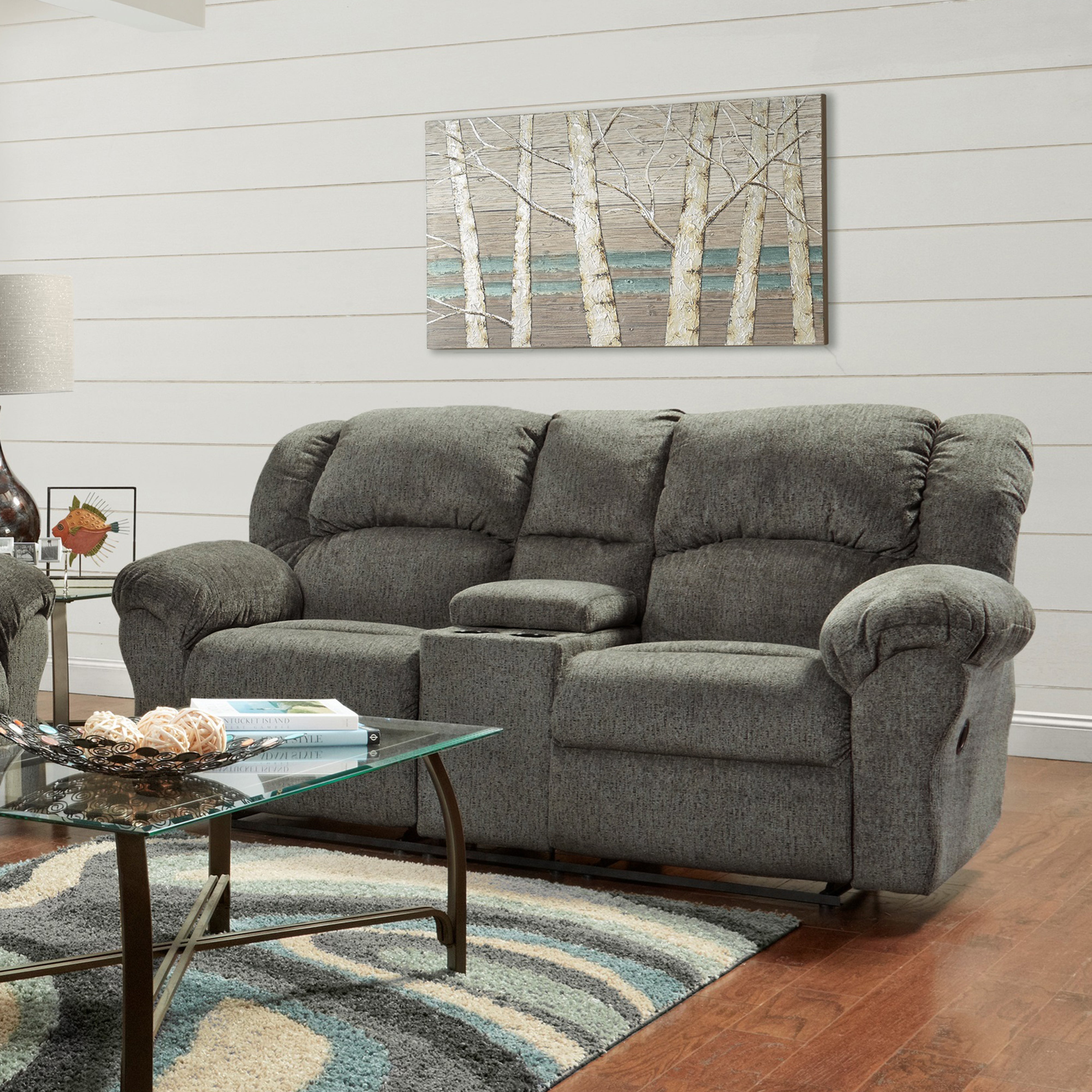 Gray deals reclining loveseat