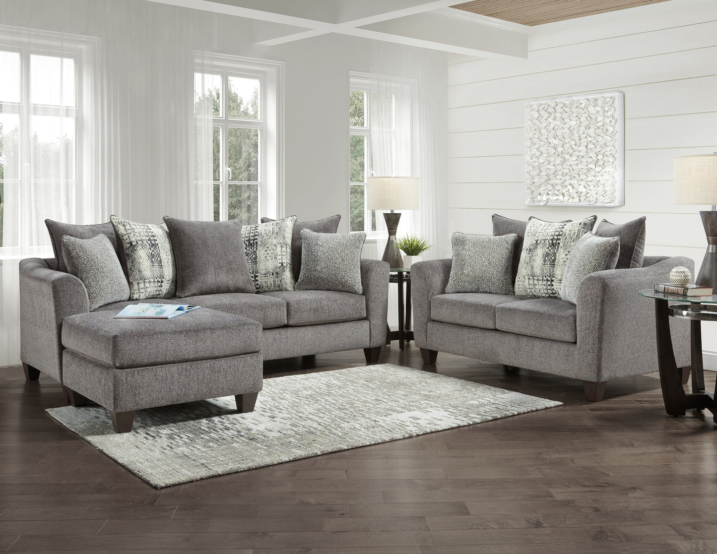 Davoz Upholstered Living Room Collection, Tori Slate