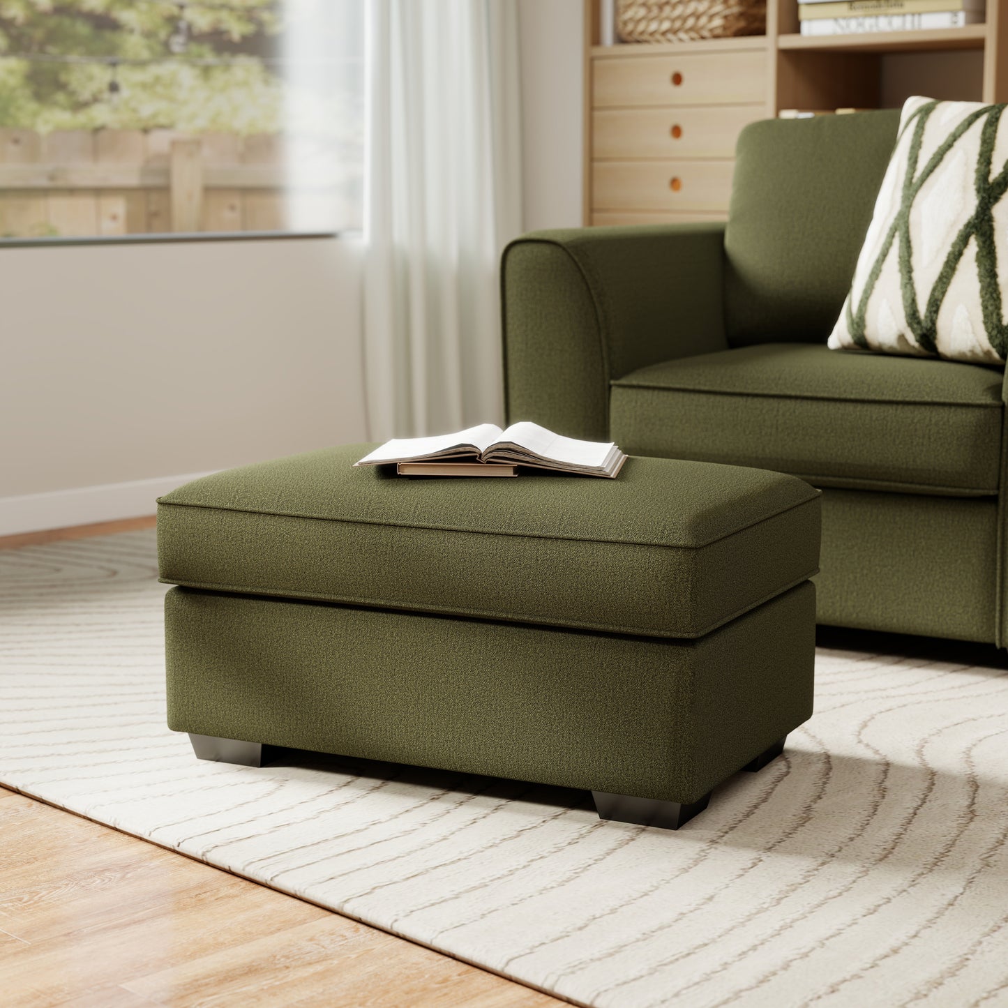 Roundhill Furniture Marvella Living Room Collection, Mosswood Chenille Upholstery