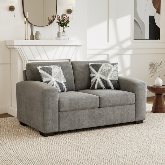 Roundhill Furniture Arden Living Room Loveseat, Posh Gray