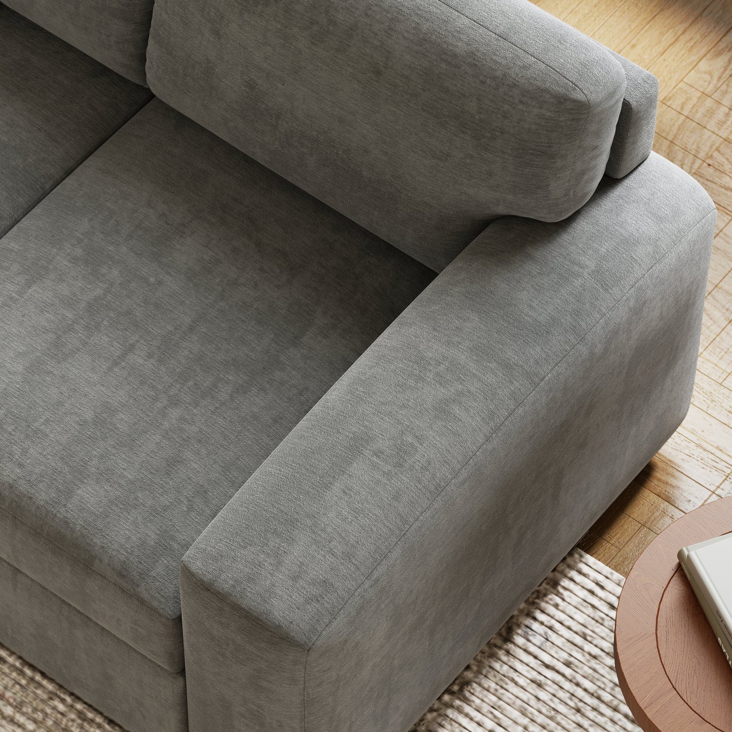 Roundhill Furniture Arden Living Room Loveseat, Posh Gray