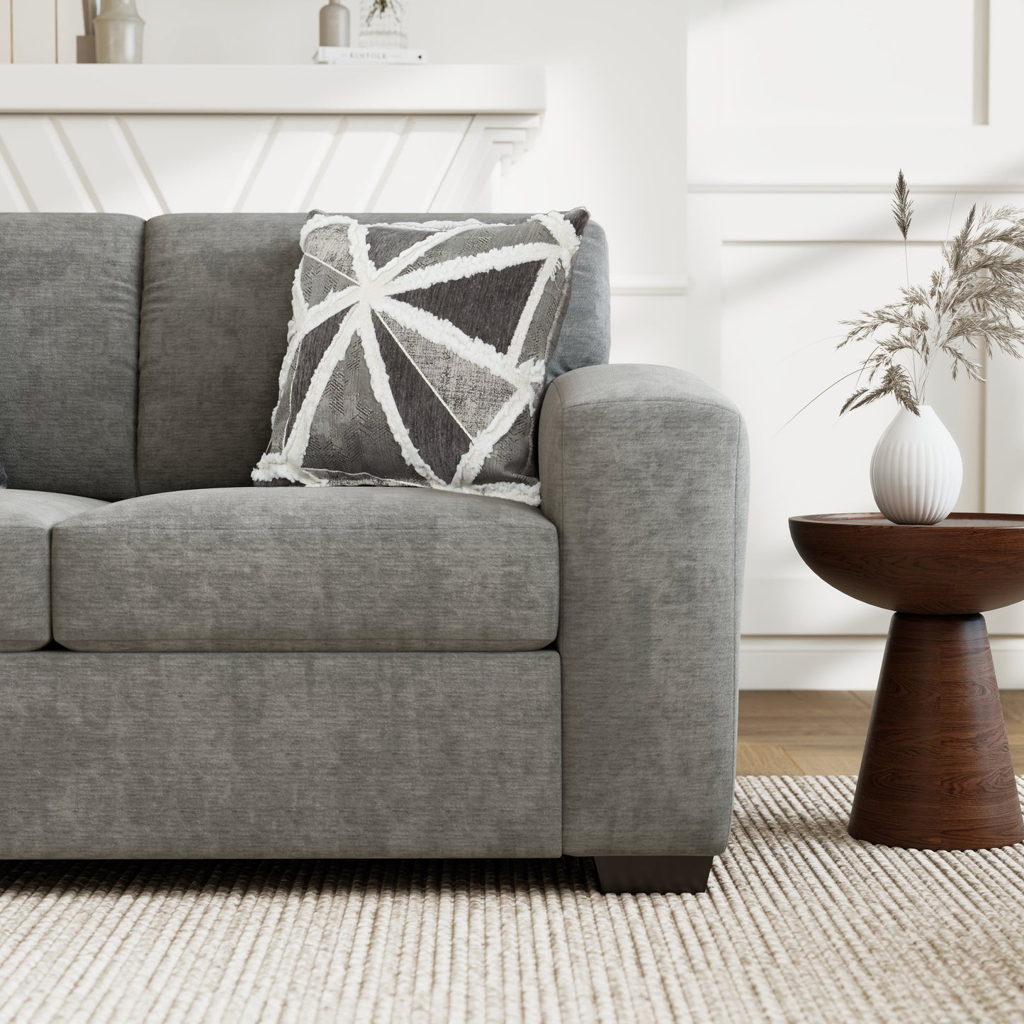 Roundhill Furniture Arden Living Room Loveseat, Posh Gray