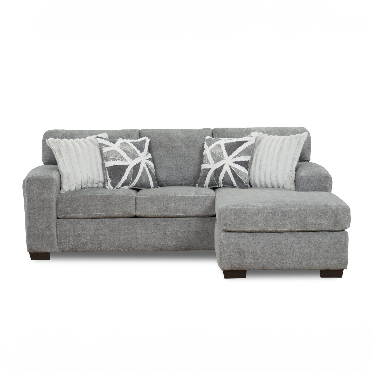 Roundhill Furniture Arden Living Room L-Shaped Convertible Sofa Chaise, Posh Gray