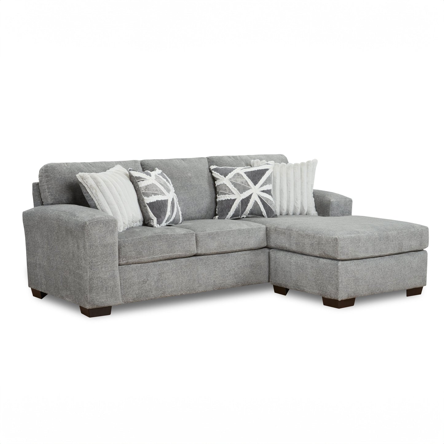 Roundhill Furniture Arden Living Room L-Shaped Convertible Sofa Chaise, Posh Gray