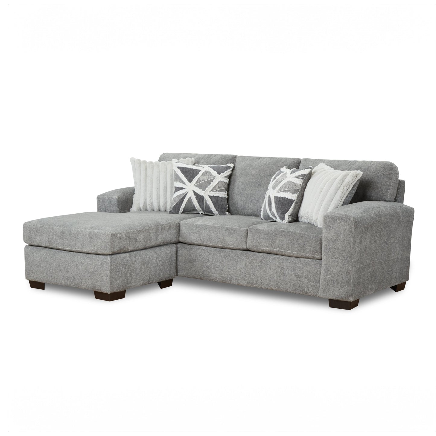 Roundhill Furniture Arden Living Room L-Shaped Convertible Sofa Chaise, Posh Gray
