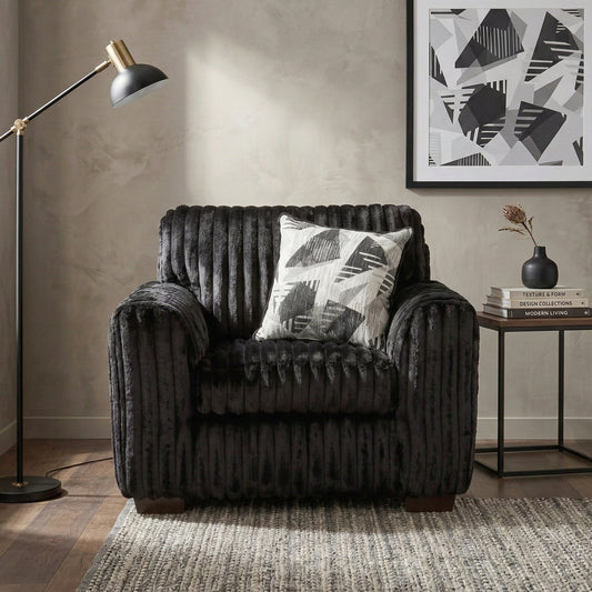 Roundhill Furniture Nolan Contemporary Upholstered Chair, Lush Black