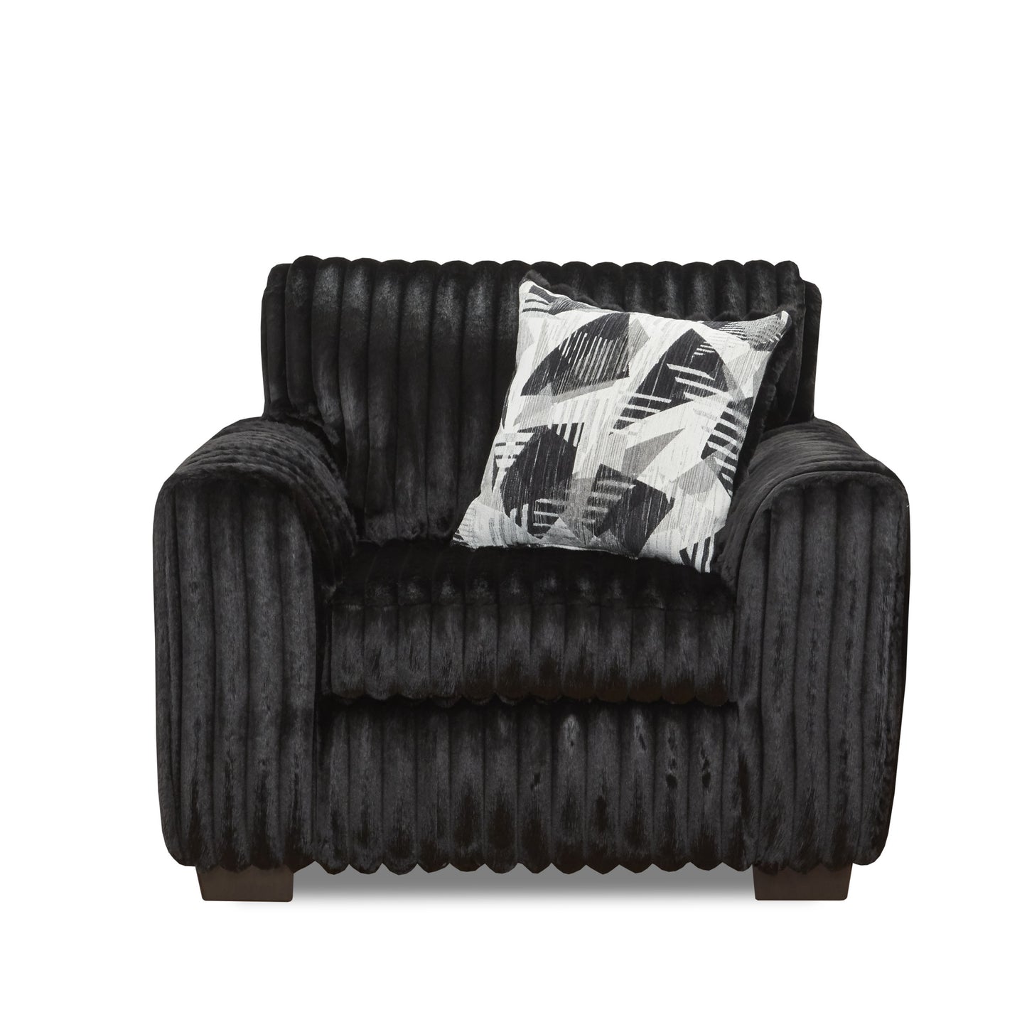 Roundhill Furniture Nolan Contemporary Upholstered Chair, Lush Black