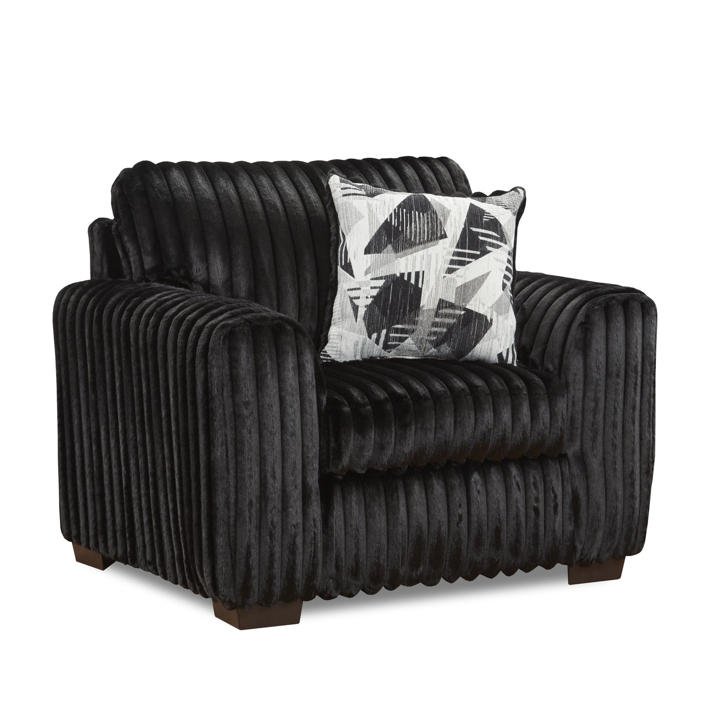 Roundhill Furniture Nolan Contemporary Upholstered Chair, Lush Black